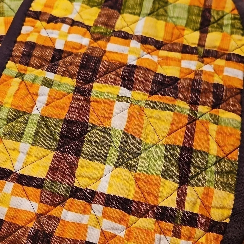VTG MCM Set of Four Plaid Cloth Quilted Breakfast Camping Placemats